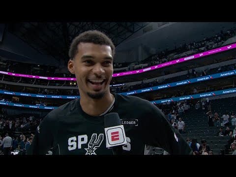 Victor Wembanyama reacts to 40-point season opener performance vs. Mavericks | NBA on ESPN