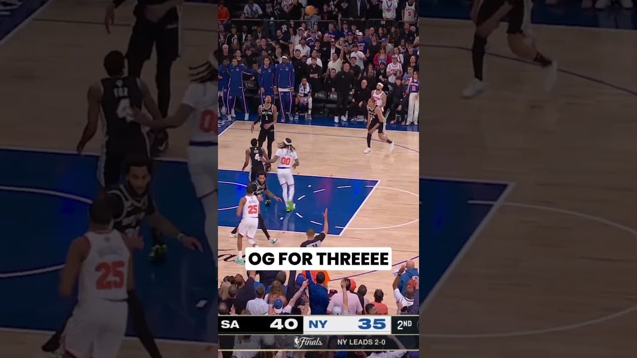 OG DRILLS A THREE‼️ #nba #nyknicks #nbaplayoffs #oganunoby