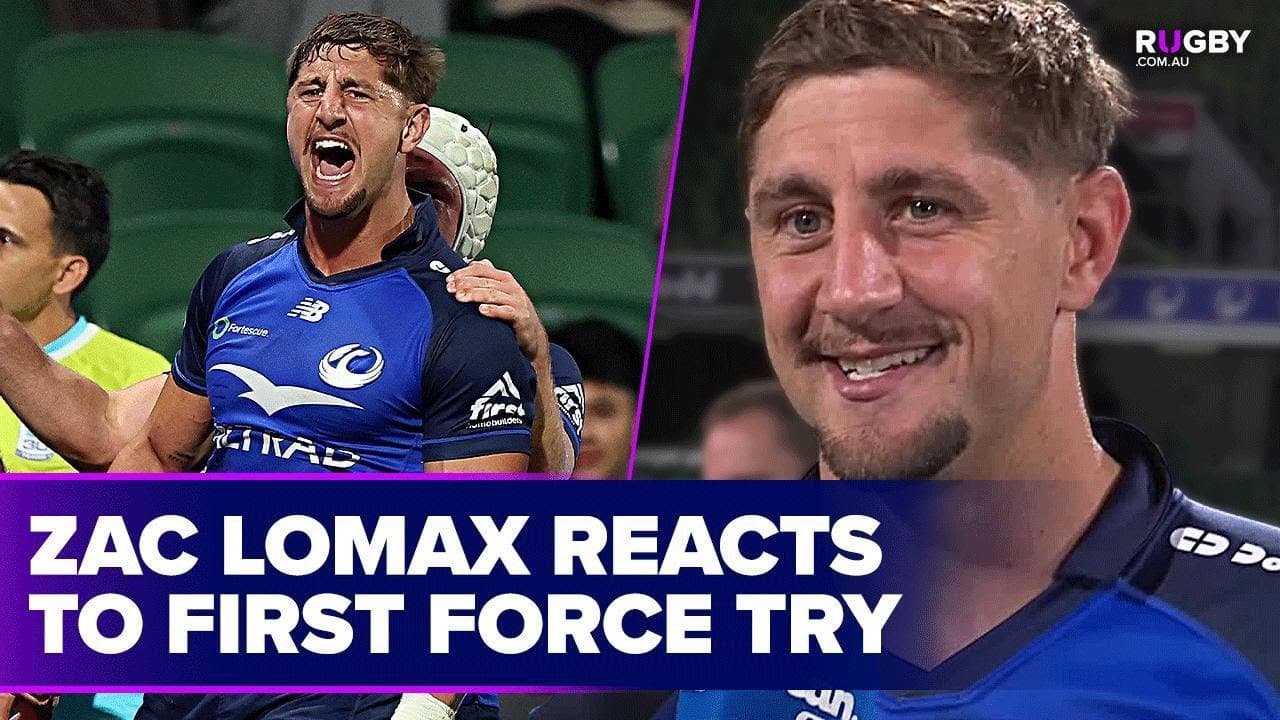 Zac Lomax reacts to scoring first Super Rugby try | Post-Match Interview