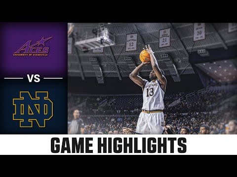 Evansville vs. Notre Dame Game Highlights | 2025-26 ACC Men's Basketball