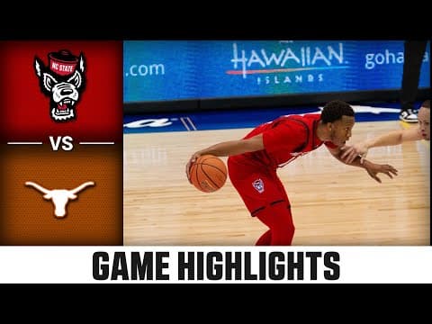 Texas vs. NC State Game Highlights | 2025-26 ACC Men's Basketball