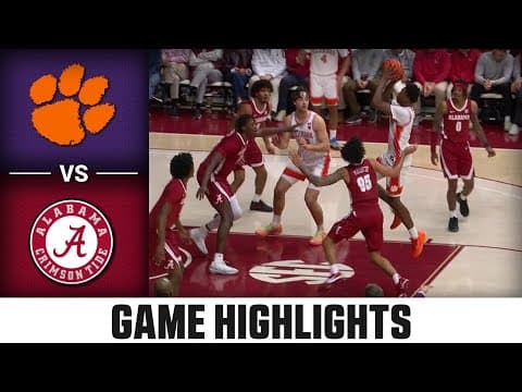 Clemson vs. Alabama Game Highlights | 2025-26 ACC Men's Basketball