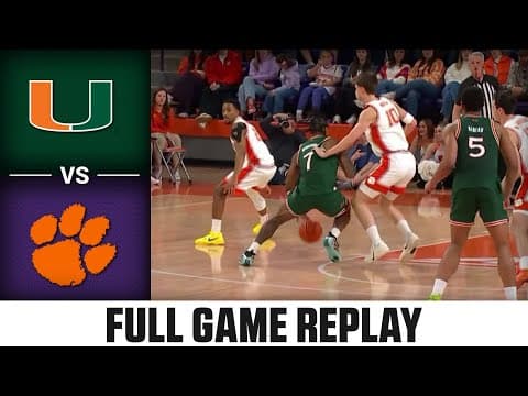 Miami vs. Clemson Full Game Replay | 2025-26 ACC Men's Basketball