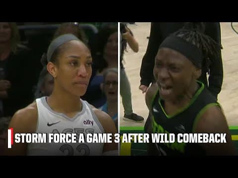 WILD COMEBACK 👀 Seattle STORMS back to force a Game 3 against the Las Vegas Aces | WNBA on ESPN