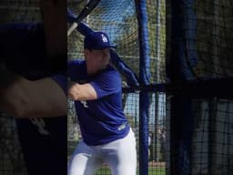 Cage work with the catchers. #dodgers #sports #losangeles
