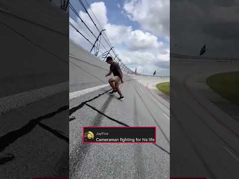 That’s STEEP 👀 (via @nascar/TT)