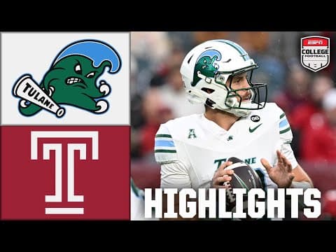 Tulane Green Wave vs. Temple Owls | Full Game Highlights | ESPN College Football