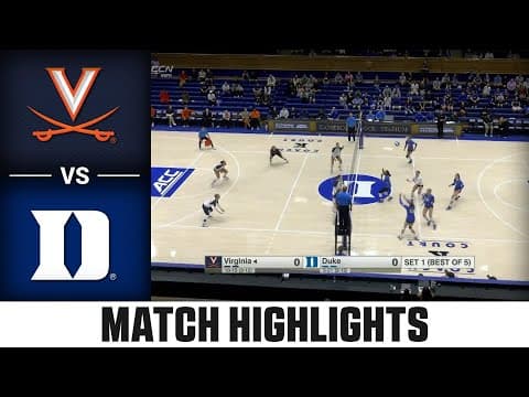 Virginia vs. Duke Match Highlights | 2025 ACC Volleyball