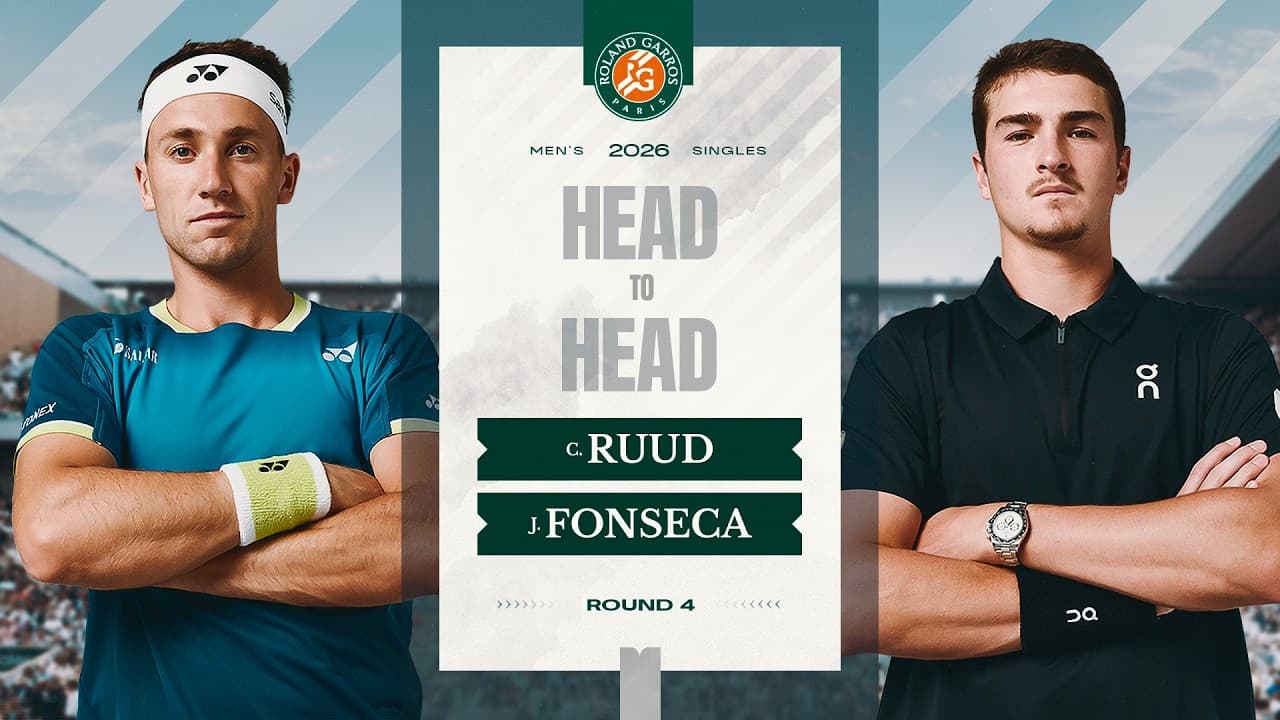 Ruud vs Fonseca Round 4 Head to Head | Roland-Garros 2026
