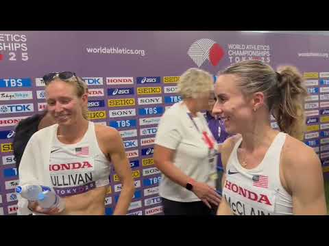 Susanna Sullivan and Jess McClain after top 8 finishes in 2025 Tokyo World Championships Marathon 