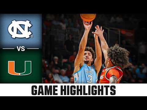 North Carolina vs. Miami Game Highlights | 2025-26 ACC Men's Basketball