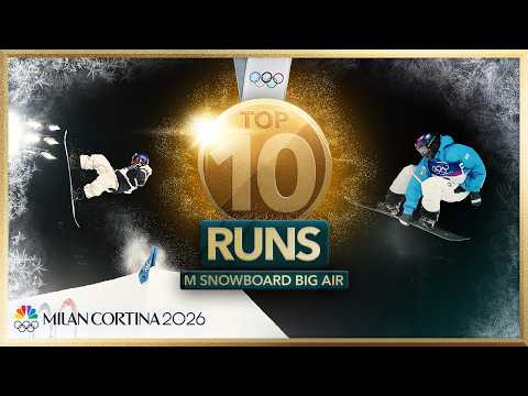Top 10 runs of men's snowboarding big air event at 2026 Milan Cortina Winter Olympics | NBC Sports