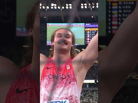 Huge hammer throw championship record for Ethan Katzberg 🇨🇦 #worldathleticschamps #canada #sports