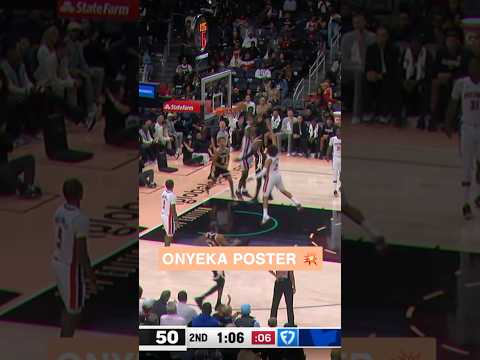 Onyeka The Rim Wrecka had the bench shook 😳😳 #hawks #nba #onyekaokongwu #poster #dunk