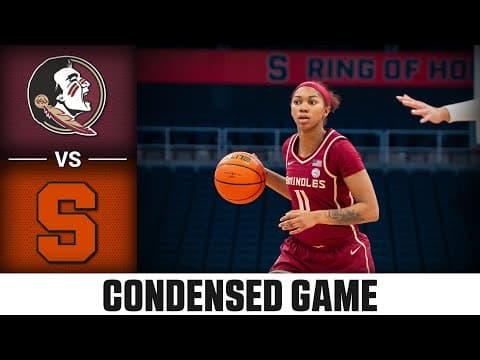 Florida State vs. Syracuse Condensed Game | 2025-26 ACC Women’s Basketball