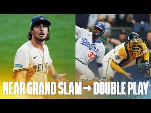 Near-grand slam ➡️ double play? Brewers get out of BASES-LOADED JAM with a MIRACLE! 😱 (Full inning)