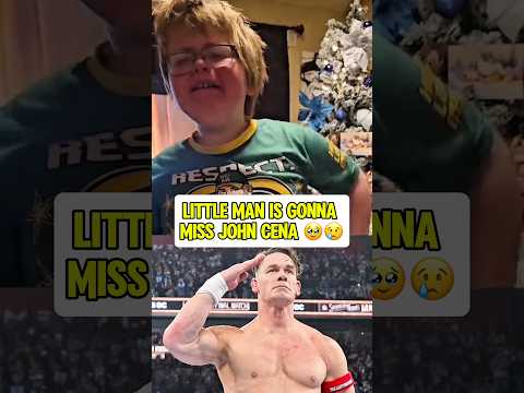 Little man tearing up over Cena’s final match. 🥺😢