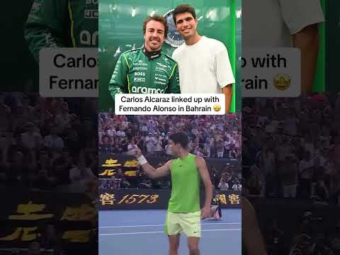 Carlos Alcaraz hit the Fernando Alonso crane pose at the Australian Open this year 🇪🇸