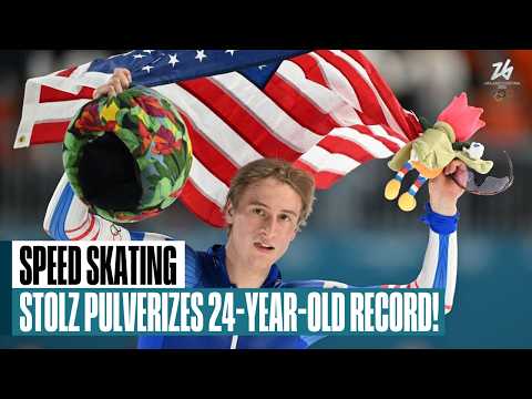 Jordan Stolz smashes 1000m Olympic record in Milan debut