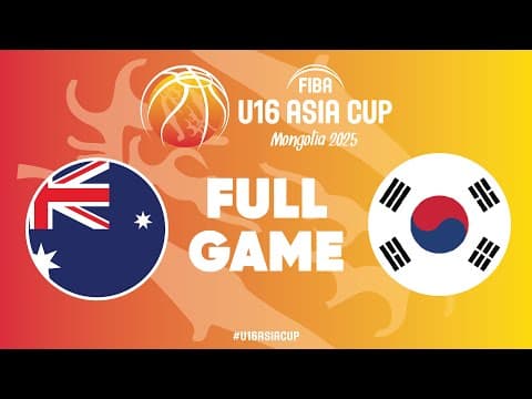 LIVE - Australia v Korea | FIBA U16 Asia Cup 2025 | Quarter-Finals