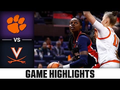 Clemson vs. Virginia Game Highlights | 2025-26 ACC Women's Basketball