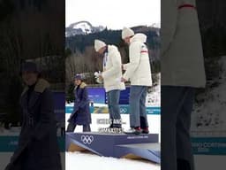 Is this the podium for cross-country skiing or artistic gymnastics? 🤔  #MilanoCortina2026
