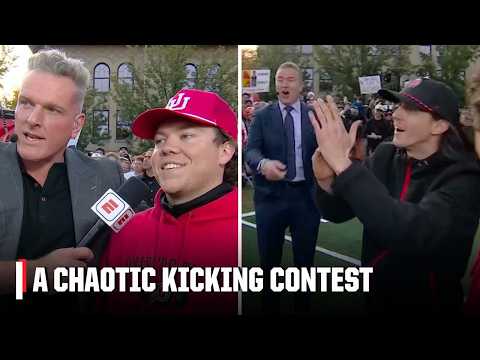 A CHAOTIC KICKING CONTEST 🤯 Pat McAfee and Kirk Herbstreit ICE the kicker‼️ | College GameDay
