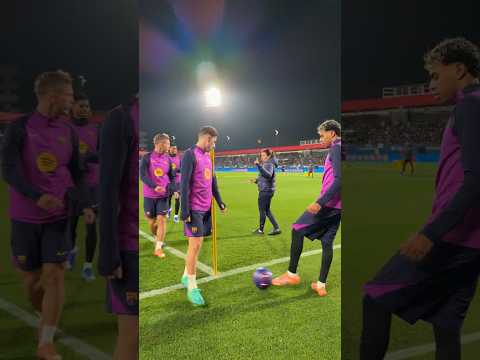 Of course Lamine tried the nutmeg 😂 #shorts #fcbarcelona