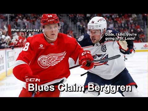 Blues Claim Berggren, Bruins Claim Kolyachonok, Skinner Starts vs Oilers, Injury News