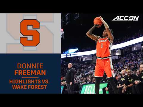 Syracuse's Donnie Freeman Highlights vs. Wake Forest