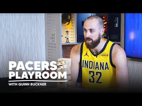 Jay Huff Shows Off CRAZY Jenga Skills with Quinn Buckner in the Pacers Playroom