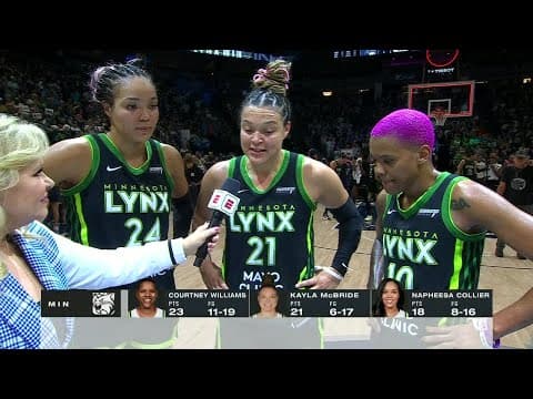 Minnesota Lynx big 3 react to Game 1 win over the Mercury after combining for 62 PTS | WNBA on ESPN