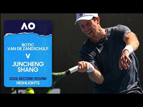 Botic van de Zandschulp v Juncheng Shang Highlights | Australian Open 2026 Second Round