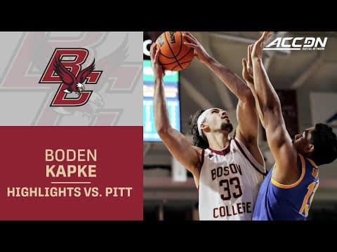 Boston College Center Boden Kapke Highlights vs. Pitt