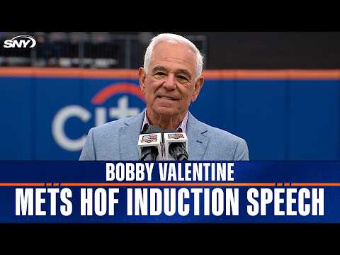 Former manager Bobby Valentine is inducted into the Mets Hall of Fame
