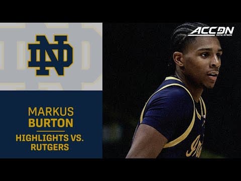 ND Star Markus Burton Highlights vs. Rutgers