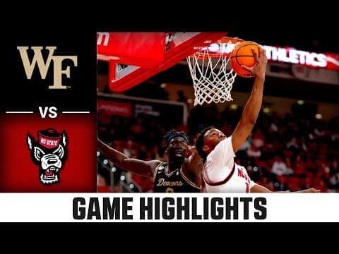 Wake Forest vs. NC State Game Highlights | 2025-26 ACC Men's Basketball