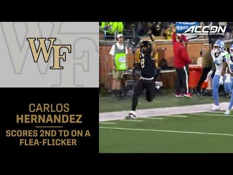 Wake Forest's Carlos Hernandez Scores On The 70-Yard Flea-Flicker