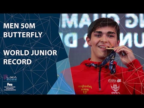 World Junior Record Set! Men’s 50m Butterfly Full Race | FINA Champs