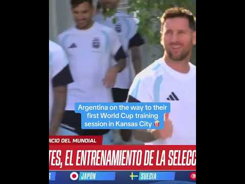 Messi heading to World Cup training 🍿