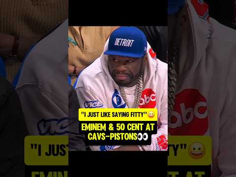 Eminem & 50 cent at Pistons game👀