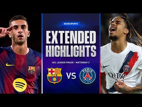 Barcelona vs. PSG: Extended Highlights | UCL League Phase MD 2 | CBS Sports Golazo