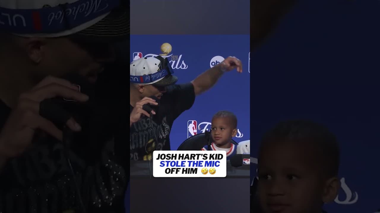Josh Hart's kid was born for the spotlight 😅 #knicks #nbafinals #newyorkknicks