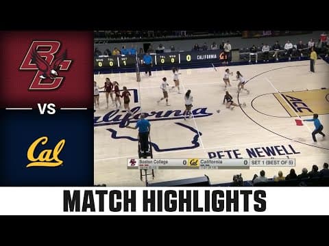 Boston College vs. Cal Match Highlights | 2025 ACC Volleyball
