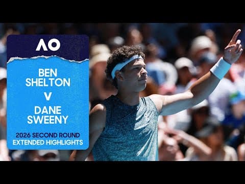 Ben Shelton v Dane Sweeny Extended Highlights | Australian Open 2026 Second Round