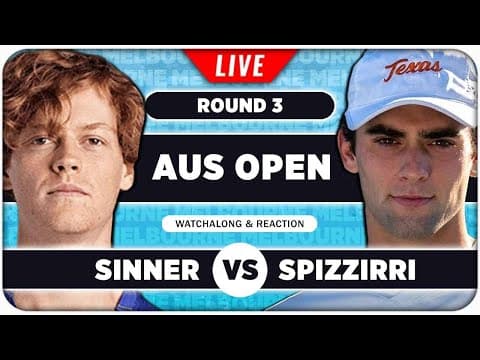 SINNER vs SPIZZIRRI • Australian Open 2026 • LIVE Tennis Watchalong