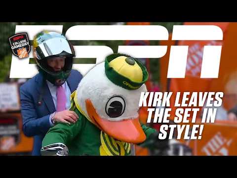 Kirk Herbstreit LEAVES THE SET EARLY 😳 Joins from a bike, car & PLANE? ✈️ | College GameDay
