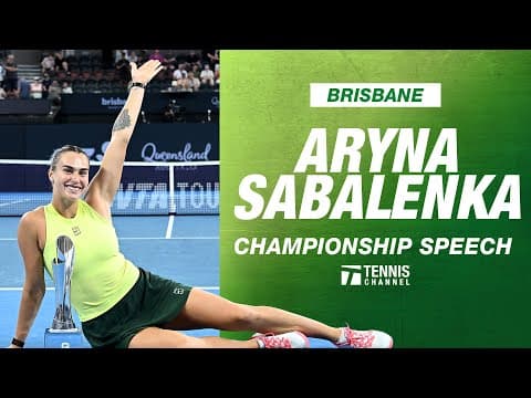 Aryna Sabalenka Championship Speech | 2026 Brisbane