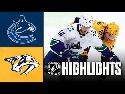 NHL Highlights | Canucks vs. Predators | November 03, 2025