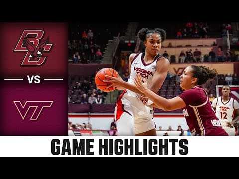 Boston College vs. Virginia Tech Game Highlights | 2025-26 ACC Women's Basketball